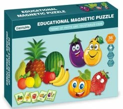 Blue Toys Επιτραπέζιο Wooden Magnetic Puzzle Game Φρούτα – Λαχανικά (MKM465700) -Κατάστημα Δεσύλλας 201430 1