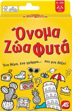 AS το καλό παιχνίδι Επιτραπέζιο Παιχνίδια Με Κάρτες:Όνομα Ζώα Φυτά (1040-21405)