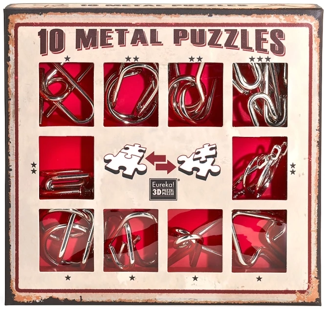 Παζλ Γριφος 10 Metal Puzzles Red Set (10-R) 2 Παζλ Γριφος 10 Metal Puzzles Red Set (10-R)