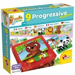 Real Fun Toys Επιτραπέζιο Carotina Baby 9 Progressive Puzzles Baby Animals (58433)